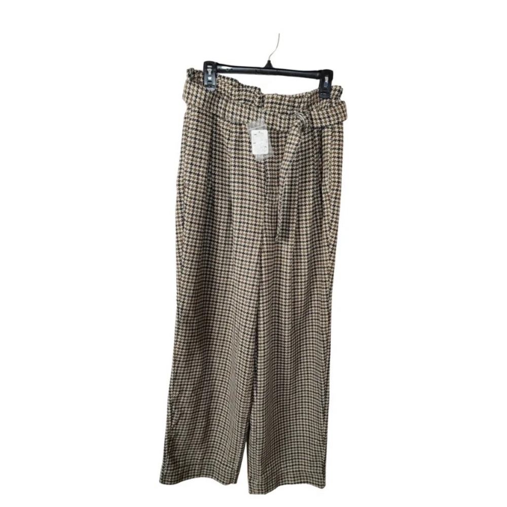 Free People Herringbone Print Wide leg Trousers